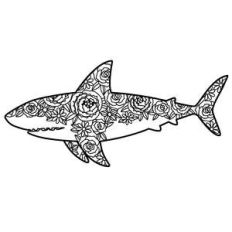 shark floral mandala