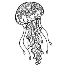 jellyfish floral mandala