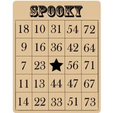 spooky bingo card