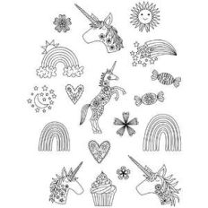rainbows and unicorn coloring stickers