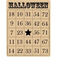 halloween bingo card