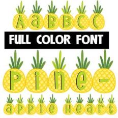 pineapple heart color font