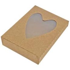 card box with heart window