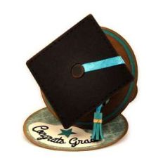 grad cap 3d easel card
