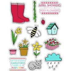ml rainy spring stickers
