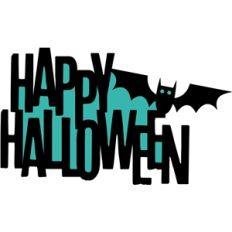 happy halloween phrase (bat)