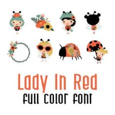 lady in red full color font