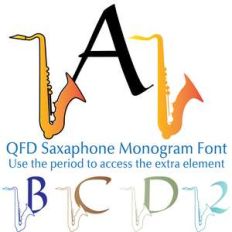 qfd saxaphone monogram font
