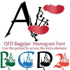 qfd bagpipe monogram font