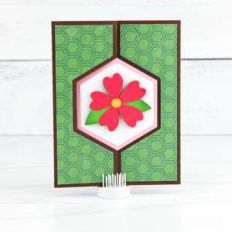 gatefold flip card hexagon