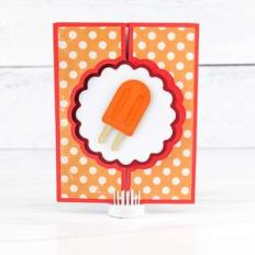 gatefold flip card scalloped circle