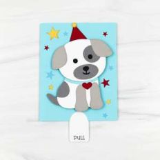 double slider card birthday dog