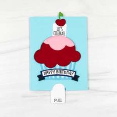 double slider card birthday cupcake