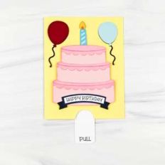 double slider card birthday cake