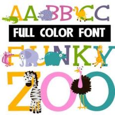 funky zoo color font
