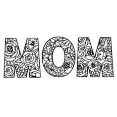 mom floral letters