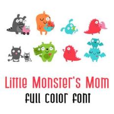 little monsters mom full color font