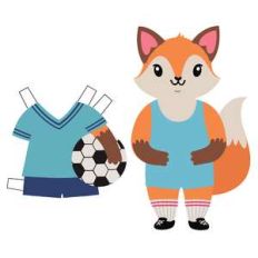 fox soccer player paper doll