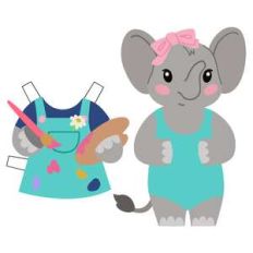elephant artist paper doll