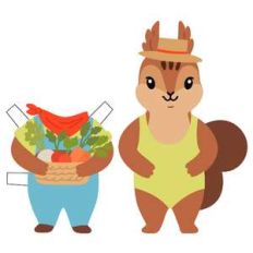 squirrel farmer paper doll