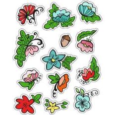 ml flowers and leaves stickers