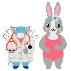 bunny doctor paper doll
