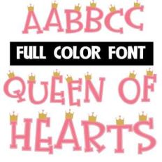 queen of hearts color font