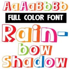 rainbow shadow color font