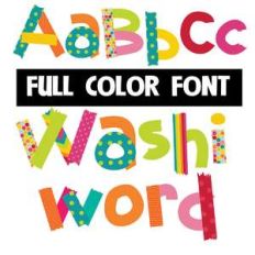 washi word color font