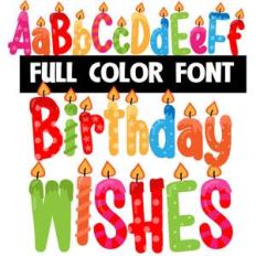 birthday wishes color font