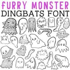 cg furry monster dingbats