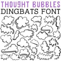 cg thought bubbles dingbats
