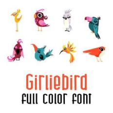 girliebird color font dingbats