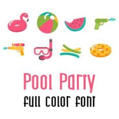pool party full color font