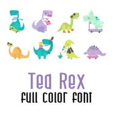 tea rex full color font