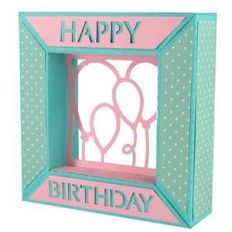 happy birthday balloons framed