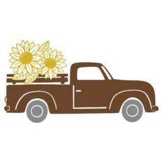truck with sunflowers