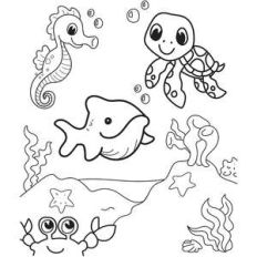 under the sea coloring page