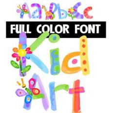 kid art color font