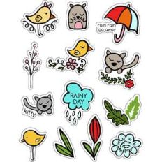 ml rainy day kitty stickers