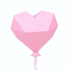 low poly heart balloon