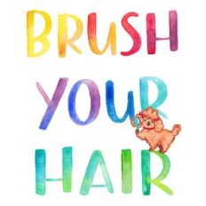brush your hair childrens bathroom printable