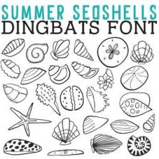 cg summer seashells dingbats