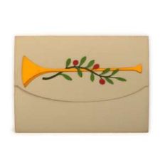 trumpet with olive branch bi fold card