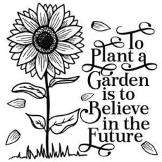 to plant a garden is to believe in the future sunflower