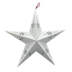eyelet-look cutouts on 3d hanging star