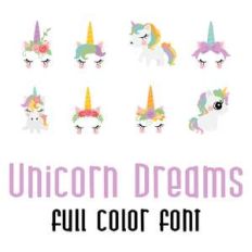 unicorn dreams full color font