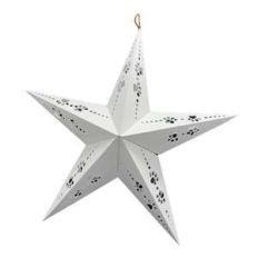 dog paw cutout design on 3d hanging star