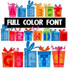 birthday gifts color font