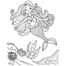 mermaid coloring page